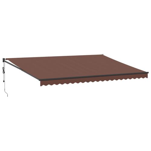 Markise 500x300 cm automatisk betjening brun