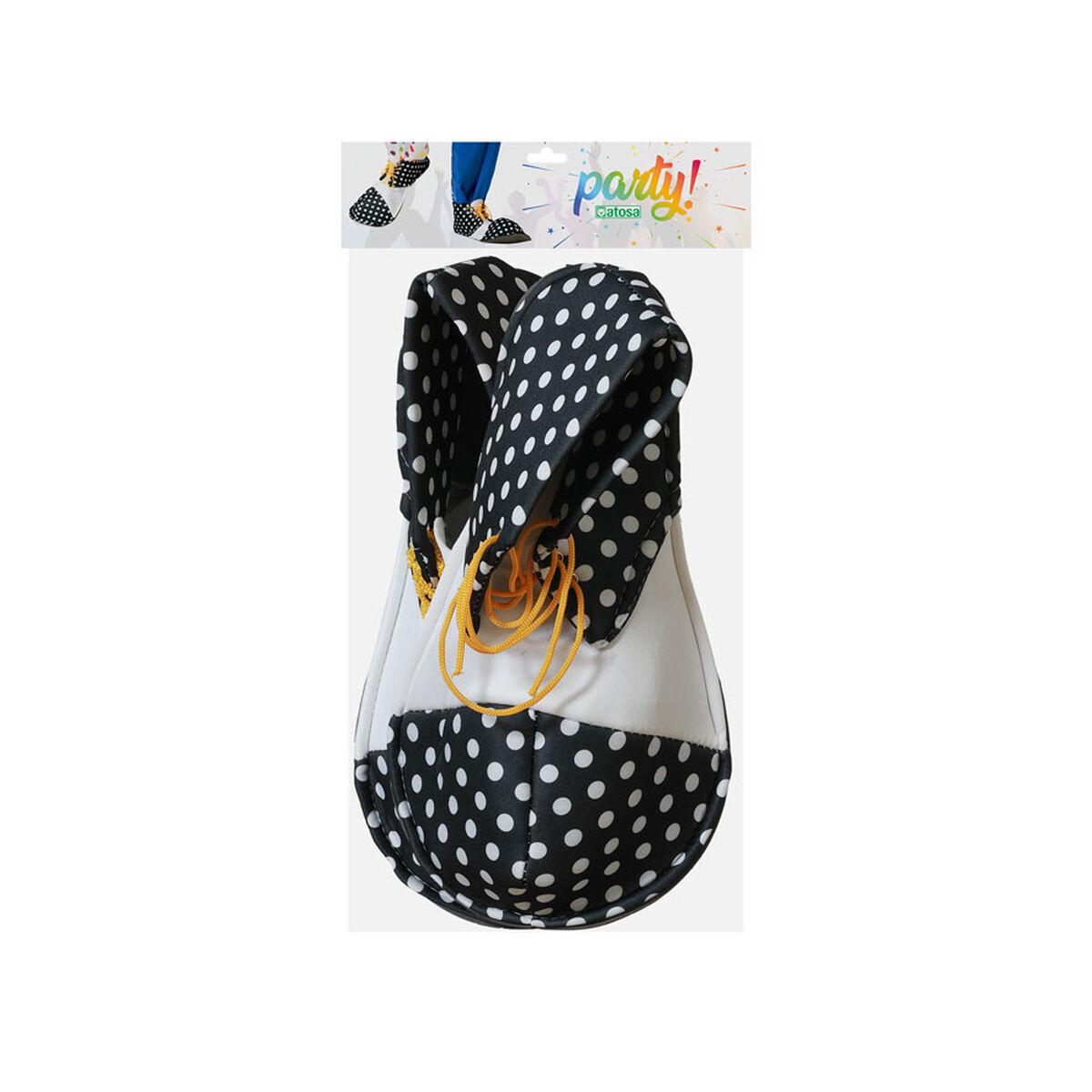 Klovnesko til kostume - sort med prikker