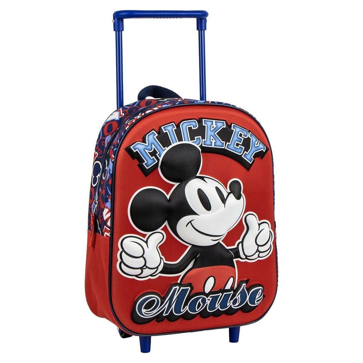 Skolerygsæk med Hjul Mickey Mouse 3D