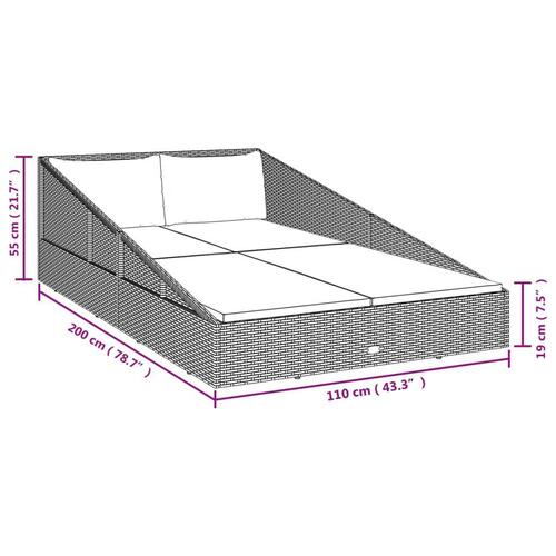 Solseng 110x200 cm polyrattan grå