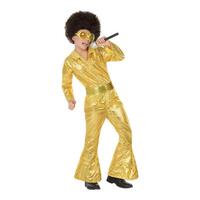 Kostume til børn Disco Gylden (2 Dele) (2 stk) 5-6 år