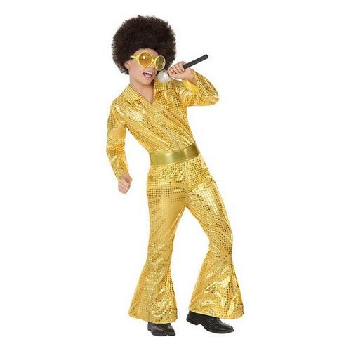 Kostume til børn Disco Gylden (2 Dele) (2 stk) 5-6 år