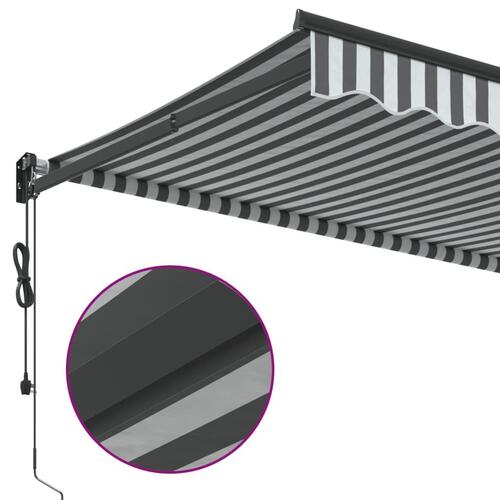 Foldemarkise 3,5x2,5 m stof og aluminium antracitgrå og hvid