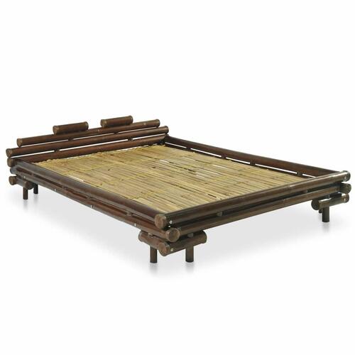 Sengestel mørkebrun bambus 140 x 200 cm