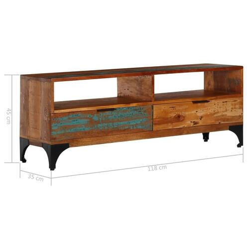 Tv-skab 118x35x45 cm massivt genbrugstræ