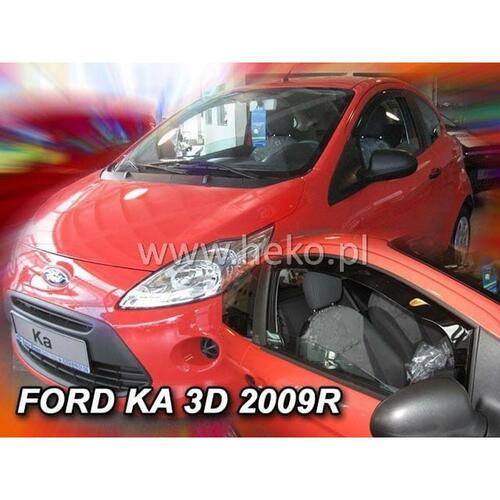 Vindafvisere til bil HEKO - Ford KA II, forreste, 2 stk., sort plexiglas