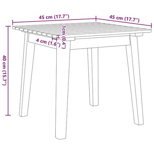 Havestole med Bord 3 stk Beige Solid Akacietræ