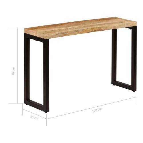 Konsolbord 120x35x76 cm massivt mangotræ og stål