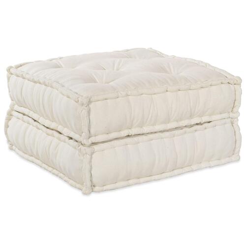 2-personers modulær pouf sofa i cremefarvet stof