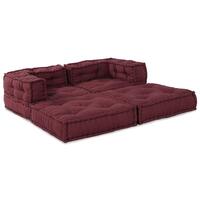 Modulerbare Puffer 2 stk i Maroon Stof