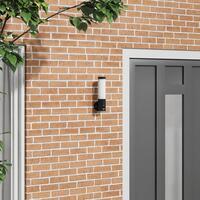 Udendørs Væglampe med Sensor Sort Rustfrit Stål IP44