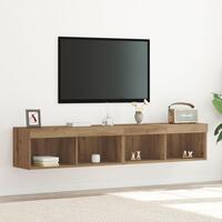 TV Vægmonterede Skabe med LED Lys 2 stk Artisan Eg 80x30x30 cm