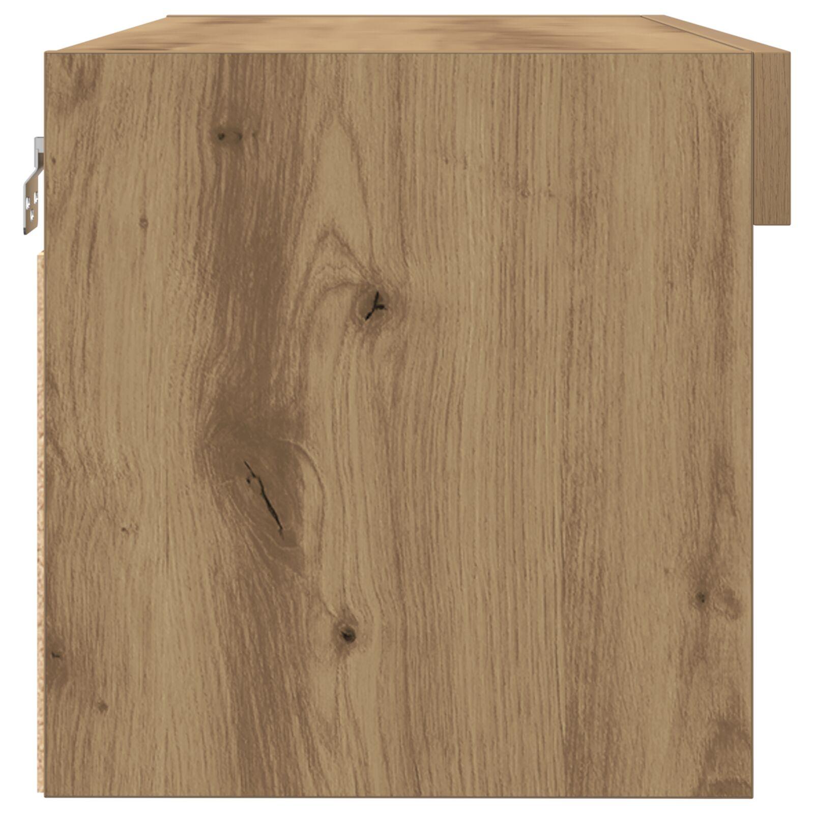 TV Vægmonterede Skabe med LED Lys 2 stk Artisan Eg 80x30x30 cm