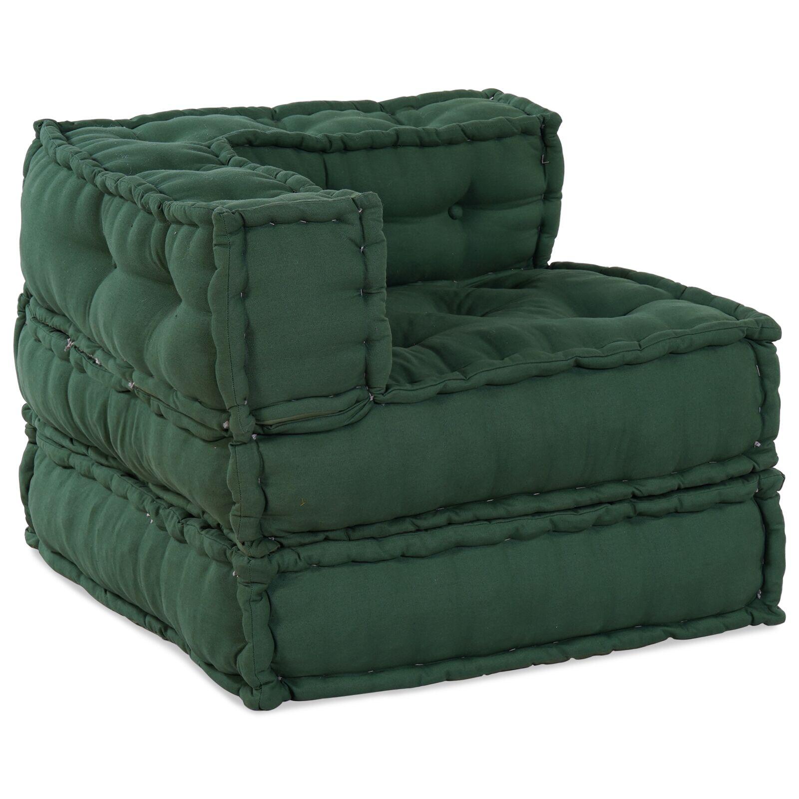 Pouffe Sæt af 4 Grøn Bomuld Hjørne pouffe, 70x70x54 cm