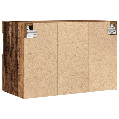 TV Væghylder med LED-lys 2 stk. Gammel træ 60x30x40 cm