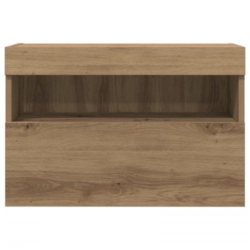 TV Vægholdere med LED Lys 2 stk Artisan Eg 60x30x40 cm