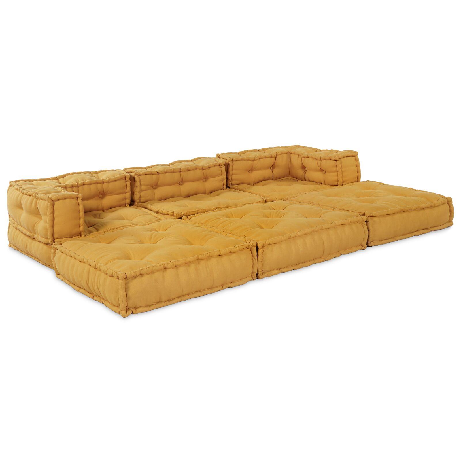Modular Puf 2 stk Gul Stof