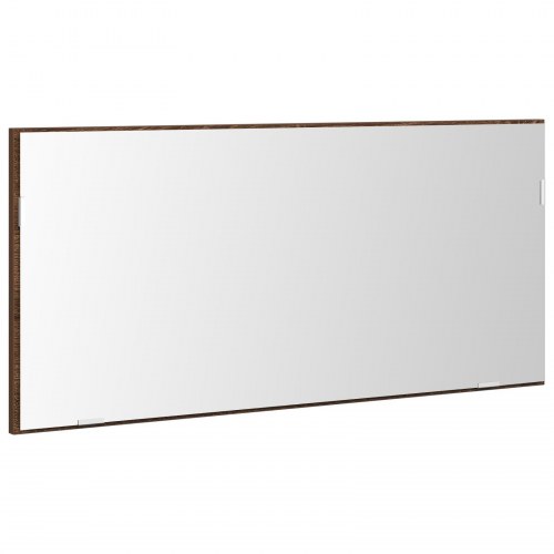 Badeværelsesspejlskab med LED-lys Brun Eg 80x37 cm