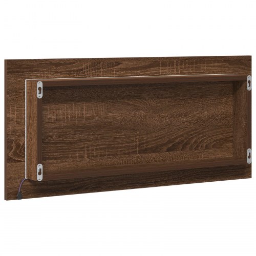 Badeværelsesspejlskab med LED-lys Brun Eg 80x37 cm
