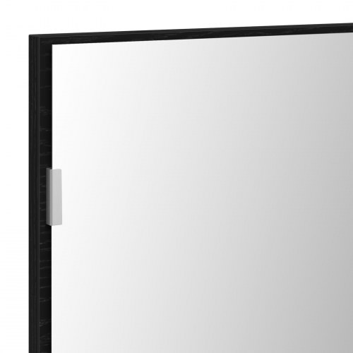 Badeværelsesspejlskab med LED-lys Sort Eg 80x37 cm