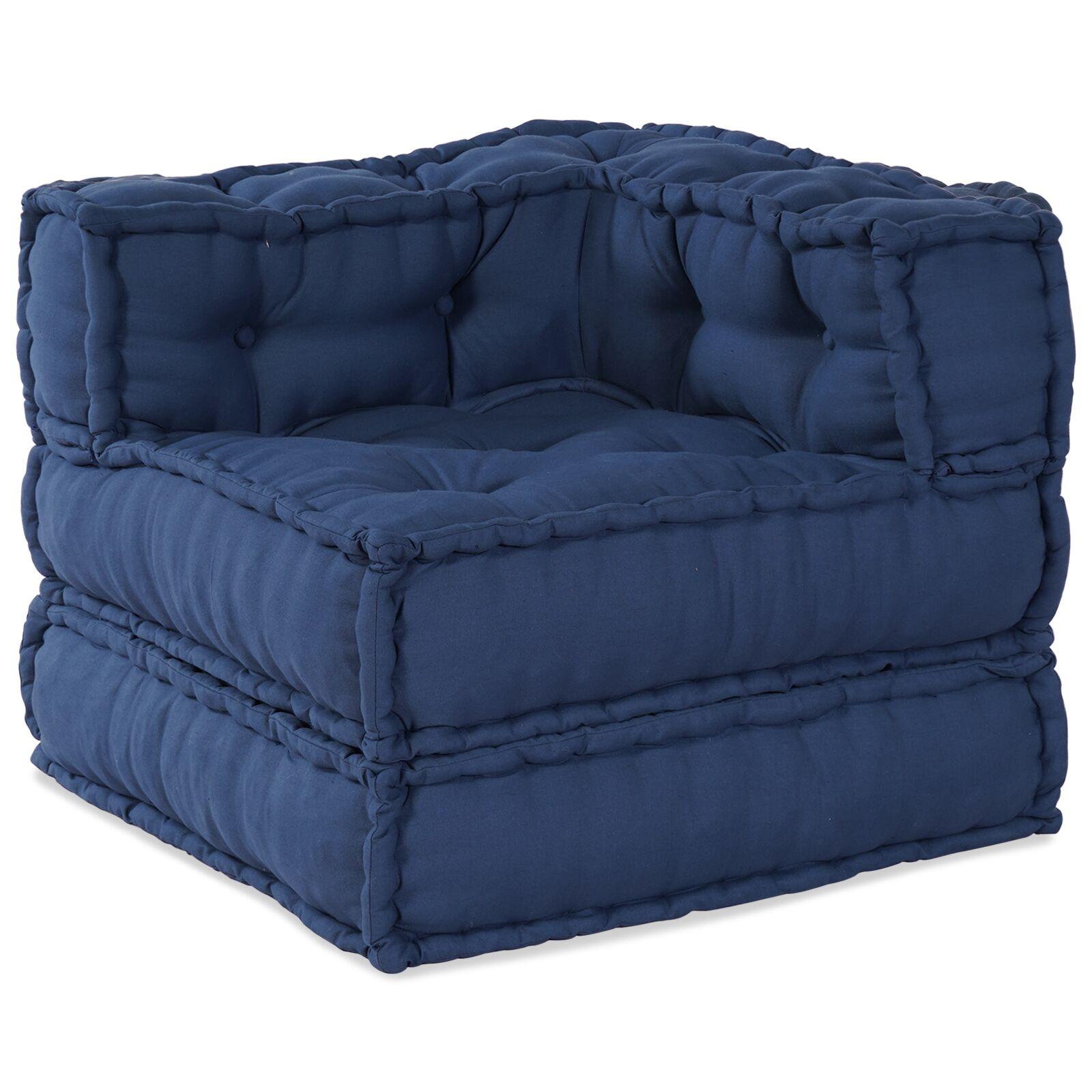 Modulerbare Pouffer 3 stk Indigo Stof