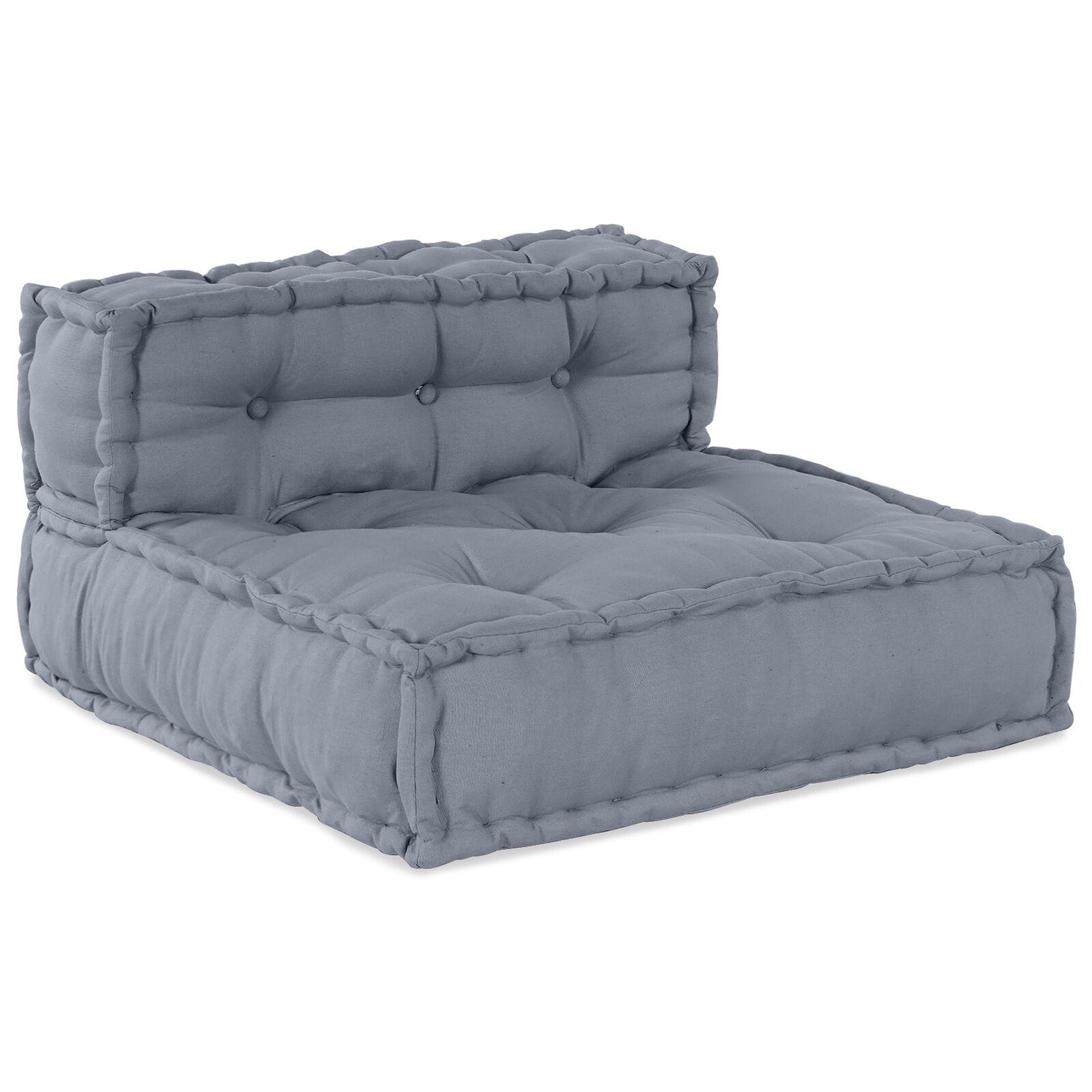 3-personers modulær pouf sofa konvertibel grå stof