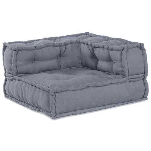 3-personers modulær pouf sofa konvertibel grå stof