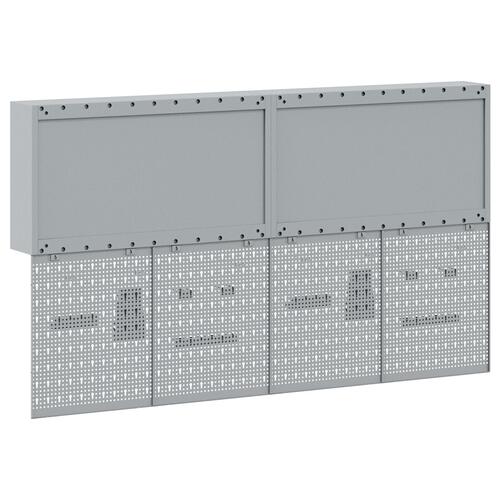 6 Stykker Værktøjsskab og Pegboard Sæt Væghængt Sort Metal