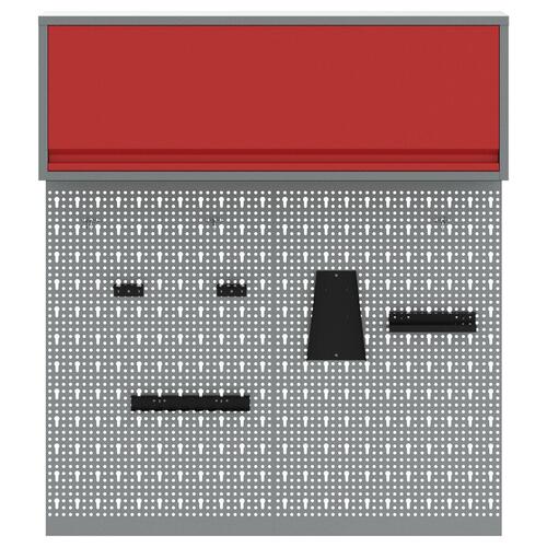 3-delt værktøjsskabe og pegboard sæt vægmonteret rød metal