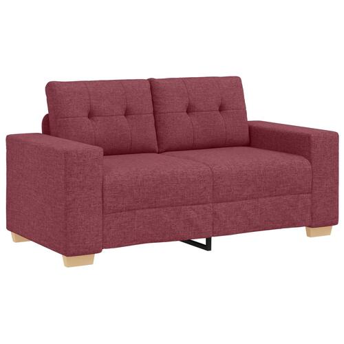 3 Deles Sofa Sæt med Puder i Vinrød Stof