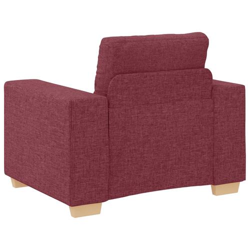 3 Deles Sofa Sæt med Puder i Vinrød Stof