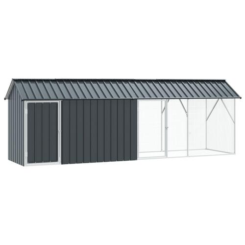 Fuglebur med udvidelse Anthracit 112x442x141 cm Stål