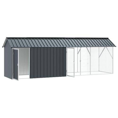 Fuglebur med udvidelse Anthracit 112x442x141 cm Stål