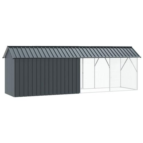 Fuglebur med udvidelse Anthracit 112x442x141 cm Stål