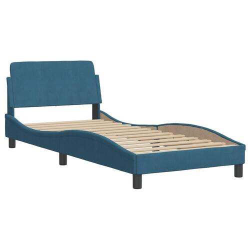 Seng med madras 80x200 cm velour blå