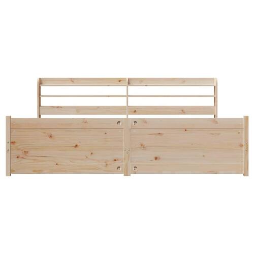 Sengeramme med sengegavl 200x200 cm massivt fyrretræ
