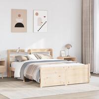 Sengeramme med sengegavl 160x200 cm massivt fyrretræ