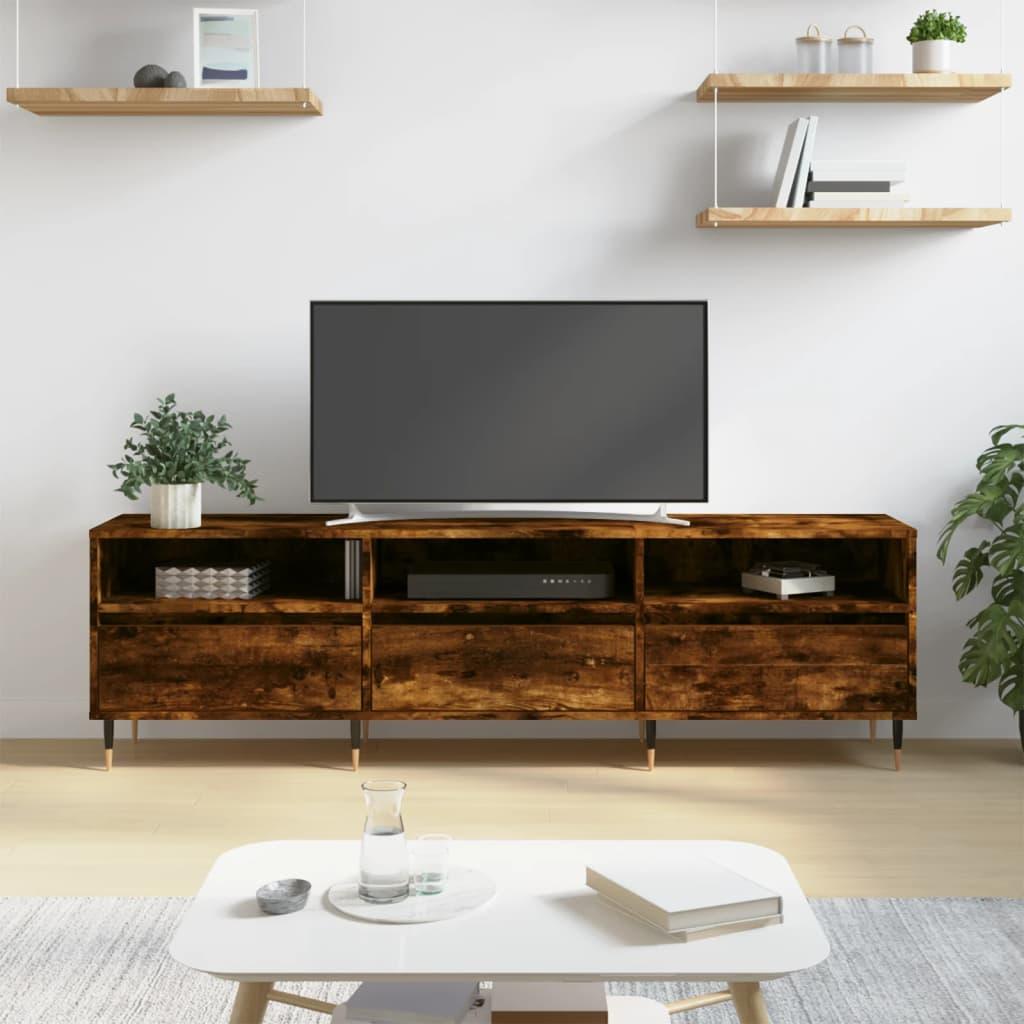 Tv-bord 150x30x44,5 cm konstrueret træ røget egetræsfarve