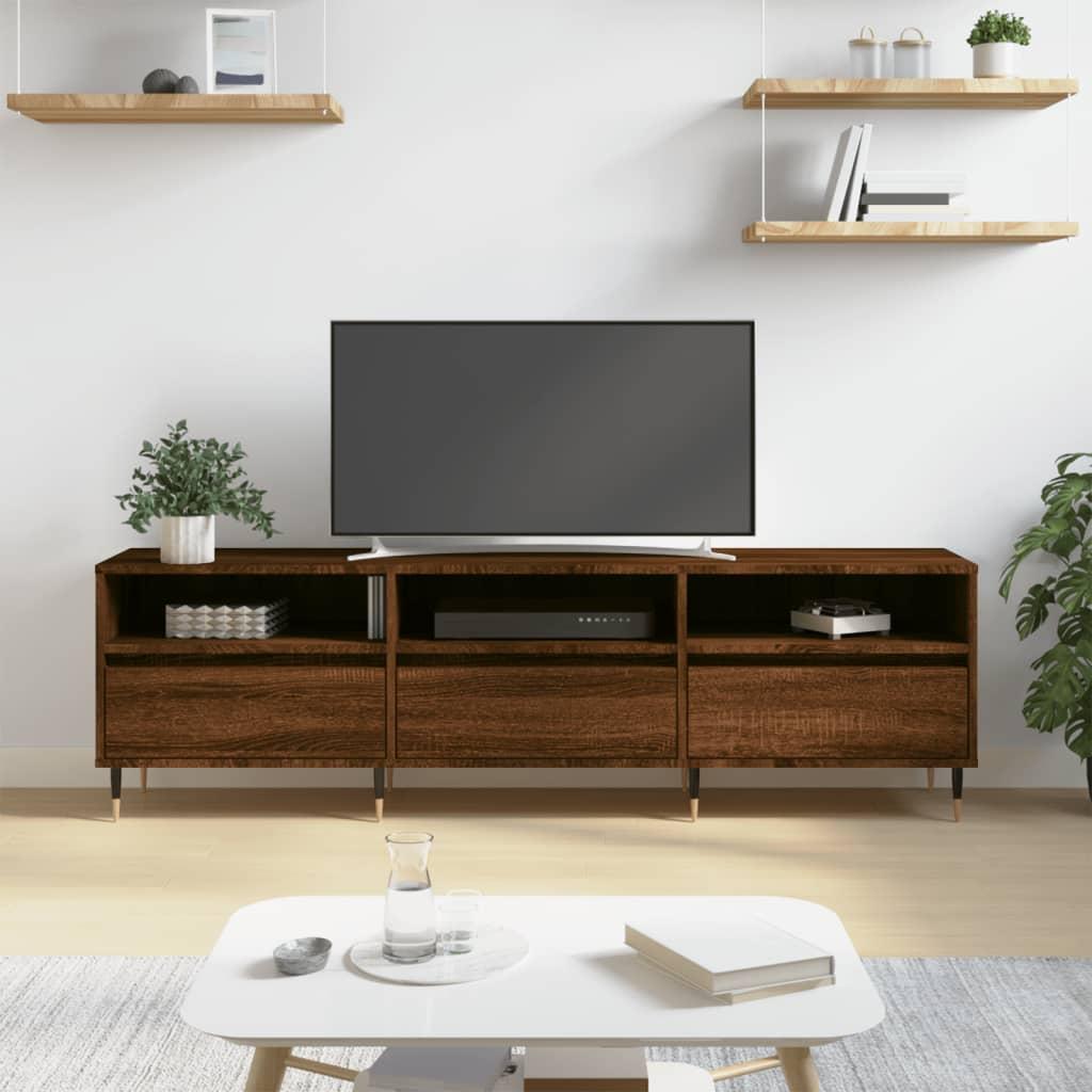 Tv-bord 150x30x44,5 cm konstrueret træ brun egetræsfarve
