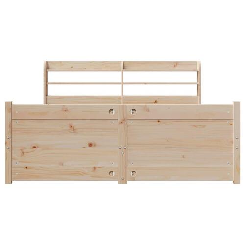 Sengeramme med sengegavl 135x190 cm massivt fyrretræ hvid