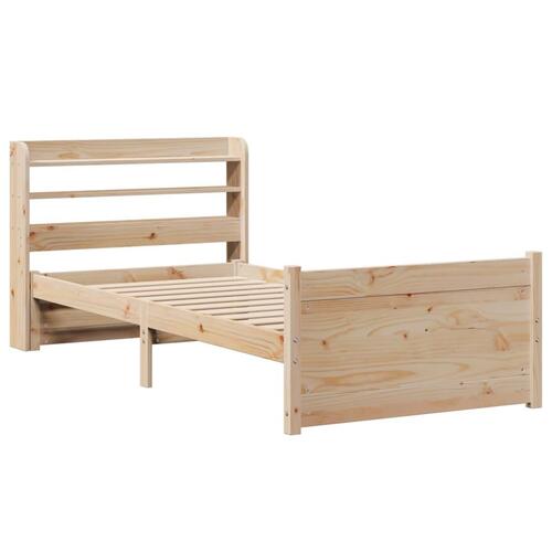 Sengeramme med sengegavl 90x190 cm massivt fyrretræ