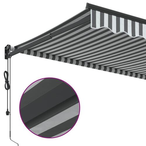 Foldemarkise 3x2,5 m stof og aluminium antracitgrå og hvid