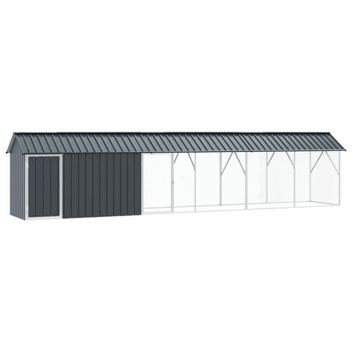 Fuglebur med Udvidelse Anthracit 112x640x141 cm Stål
