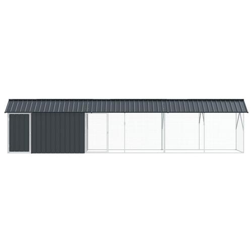 Fuglebur med Udvidelse Anthracit 112x640x141 cm Stål