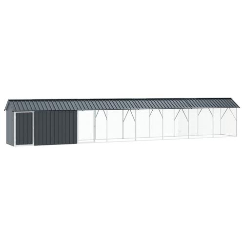 Fuglebur med Udvidelse Anthracite 112x838x141 cm Stål
