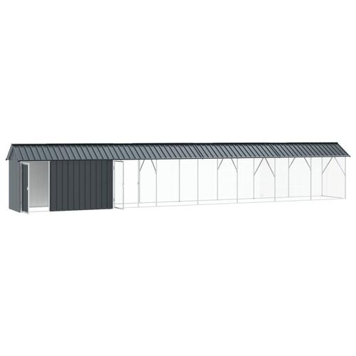 Fuglebur med Udvidelse Anthracite 112x838x141 cm Stål