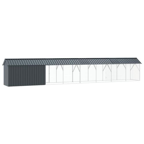 Fuglebur med Udvidelse Anthracite 112x838x141 cm Stål
