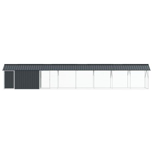 Fuglebur med Udvidelse Anthracite 112x838x141 cm Stål