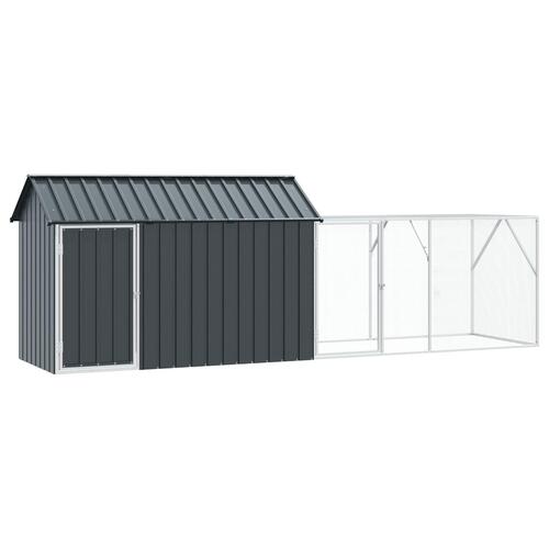Fuglebur med udvidelse Antracit 112x421x141 cm Stål