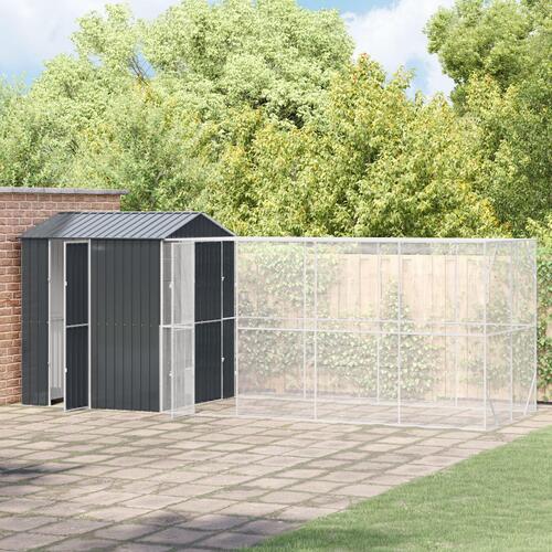 Fuglebure med udvidelse Anthracite 210x619x247 cm Stål